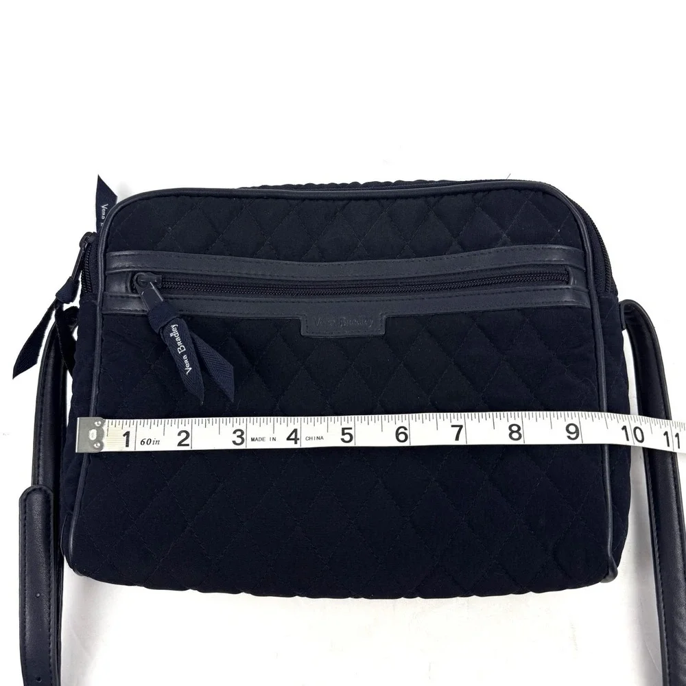 Vera Bradley Crossbody Bag Dark BLUE Microfiber Trimmed Triple Compartment‎